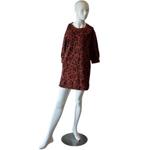 Pact Rust Geo Print Organic Cotton Mini Dress Size XS